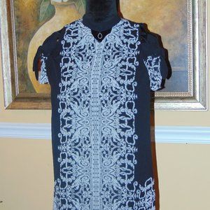 Black & White Sheer Print with Choker